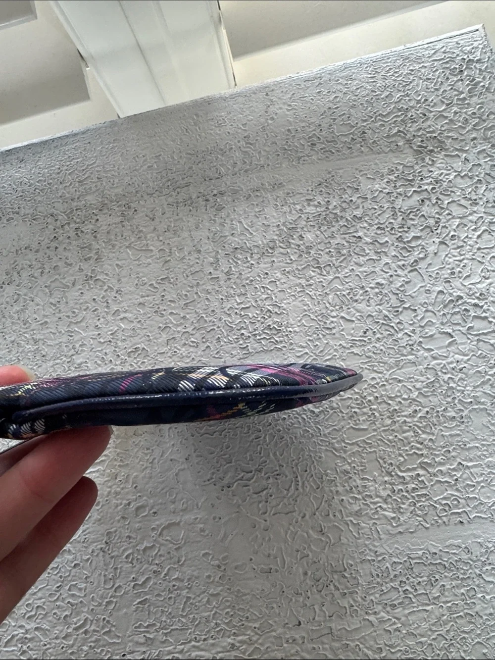 Coach Poppy Navy Plaid Wristlet with Glitter C